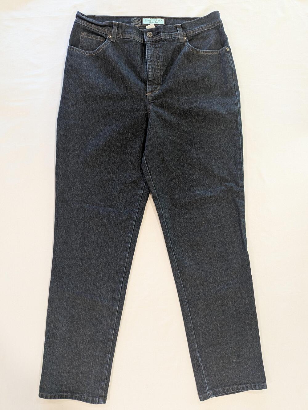 Charter Club Classic Narrow Leg Jeans Womens 16 Blue Dark Wash High Rise 36x29